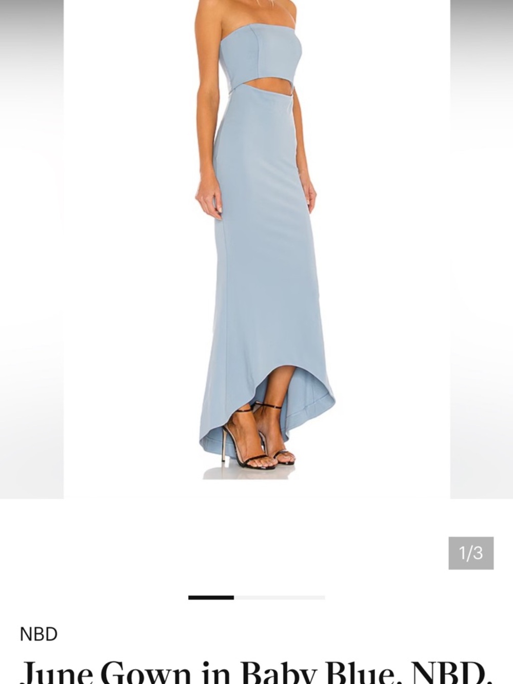 NBD High-Low Maxi Skirt in Light Blue
